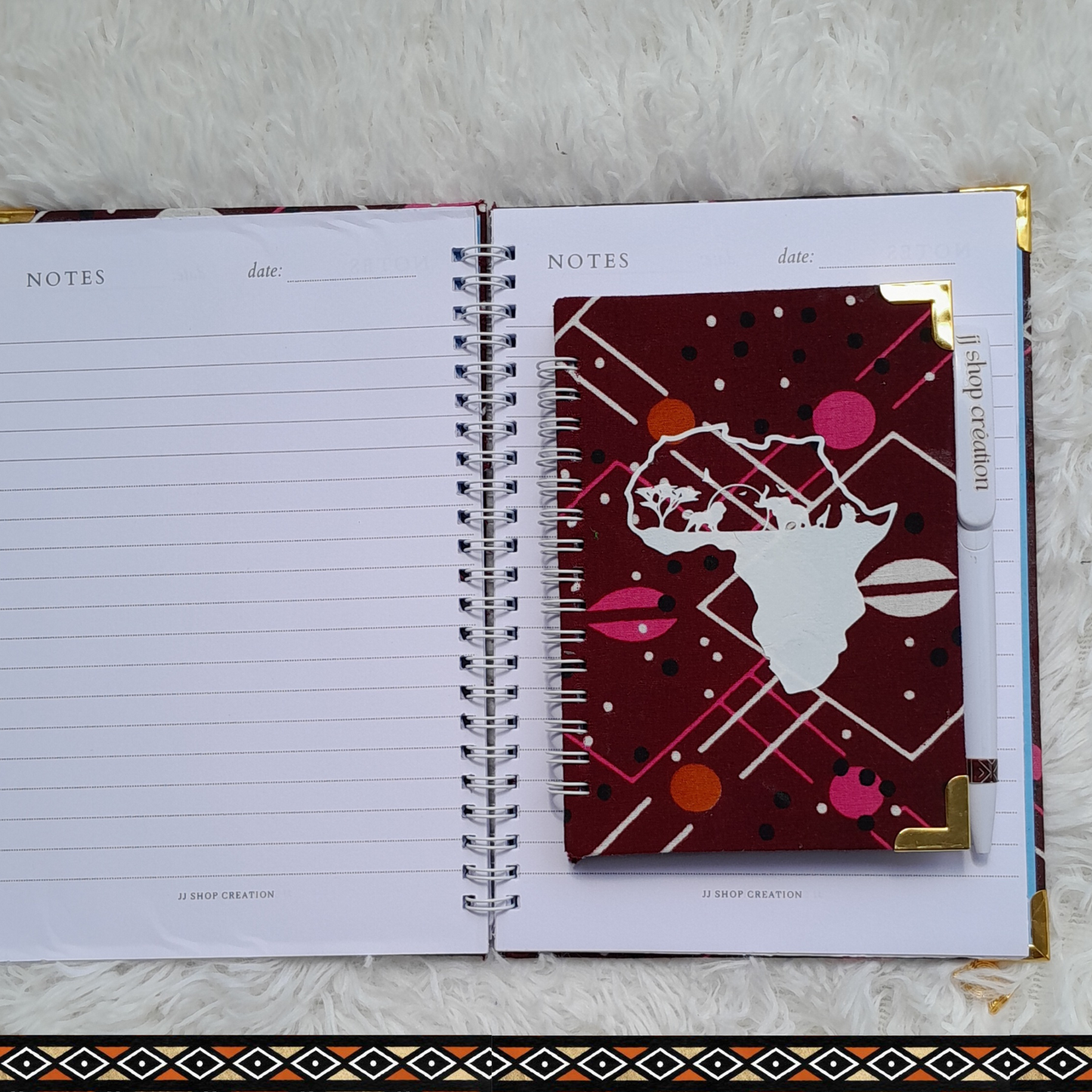 Ensemble carnet de note à spiral