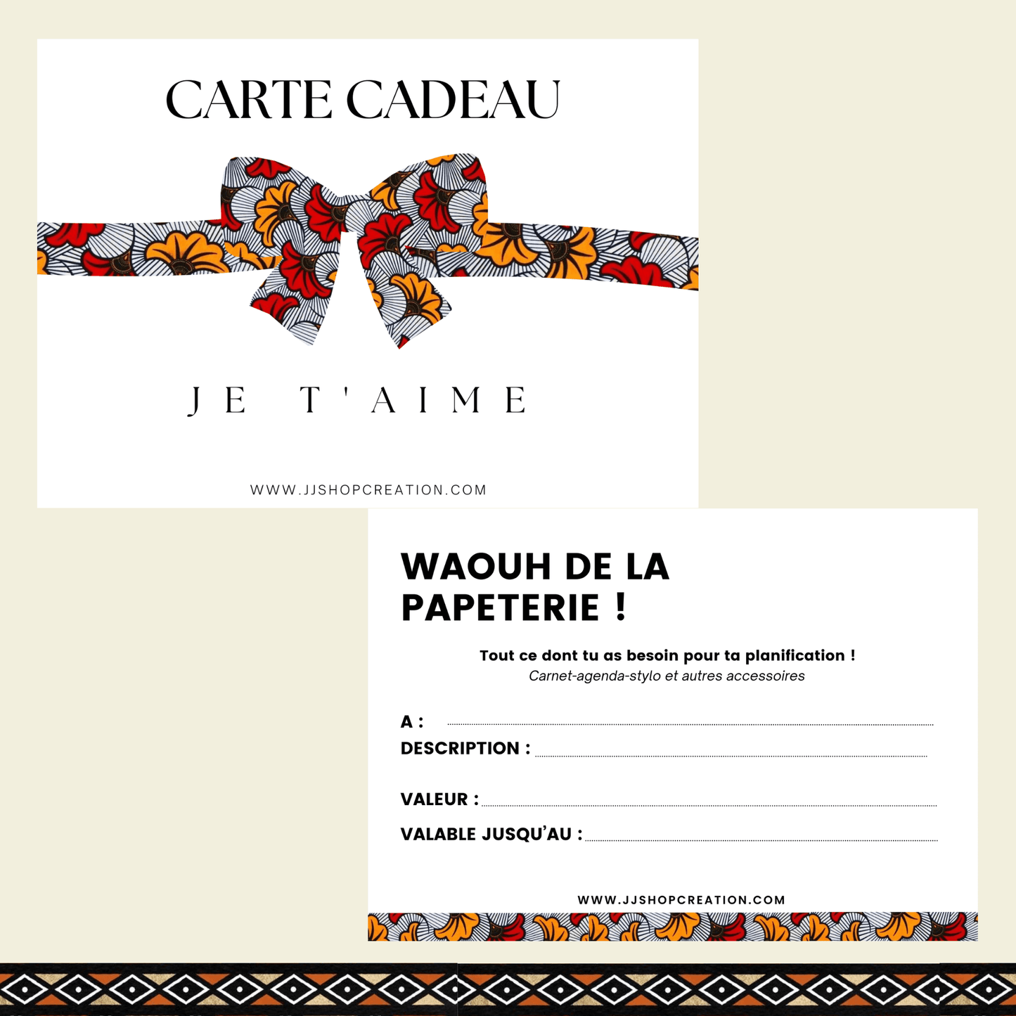 Carte cadeau JJ SHOP CREATION