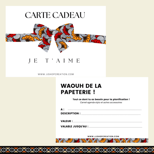 Carte cadeau JJ SHOP CREATION